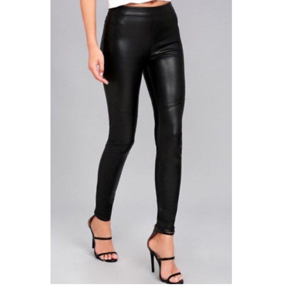 FREE PEOPLE Faux Leather Leggings Black NEW Concert Neutral Size 25